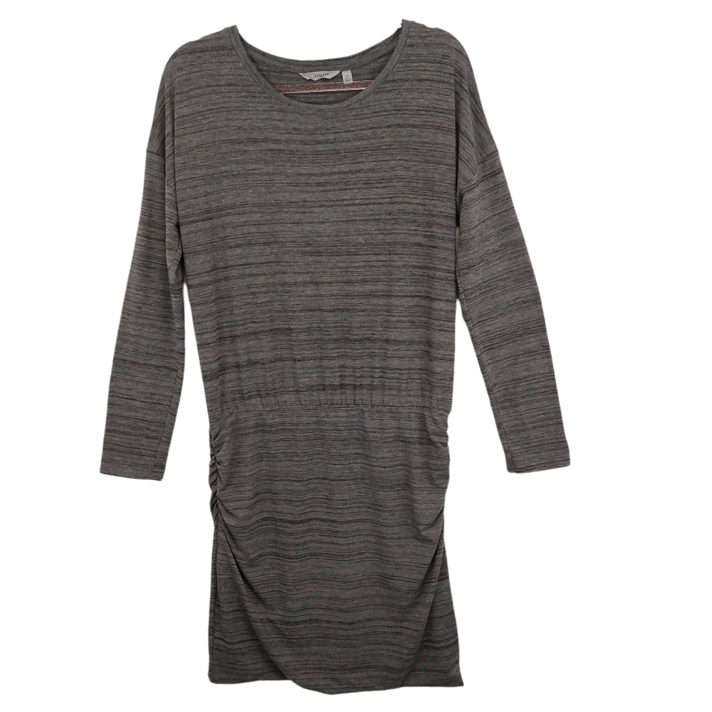 Athleta Ruched Knit Athleisure Athletic Lagenlook Jersey Knit Dolman Dress